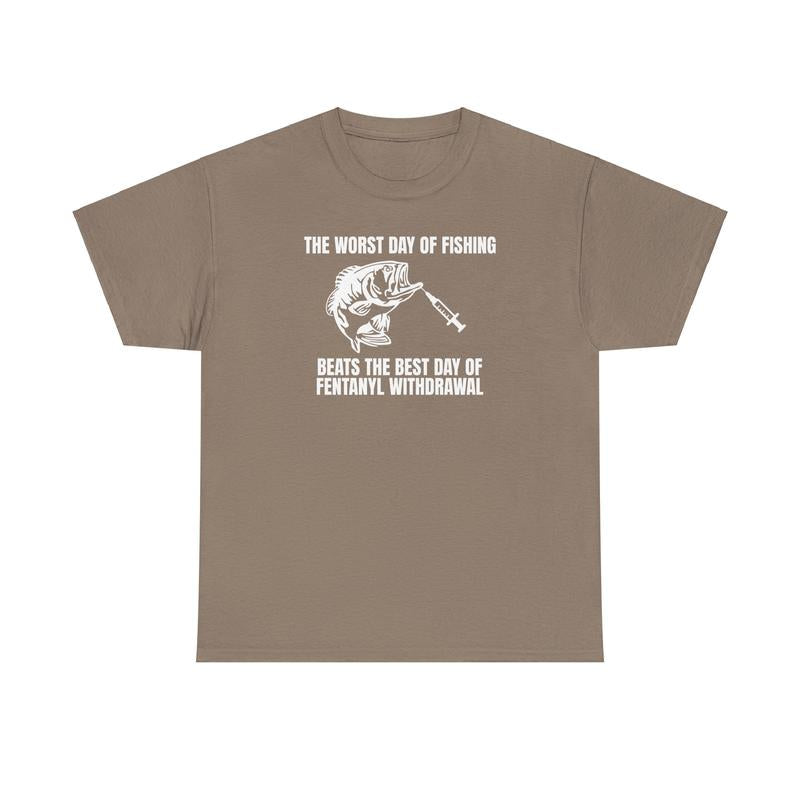 The Worst Day of Fishing Tee - Men's Cotton Streetwear Shortsleeve Tshirt