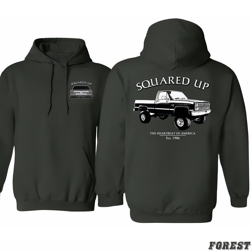 Vibe 2 Sides Squared Up 1986 Chevy Silverado Men's Cotton Hoodie, Choose Your Color, Flexible Fashion Fits, Fashion Selections For All, Classic Cotton