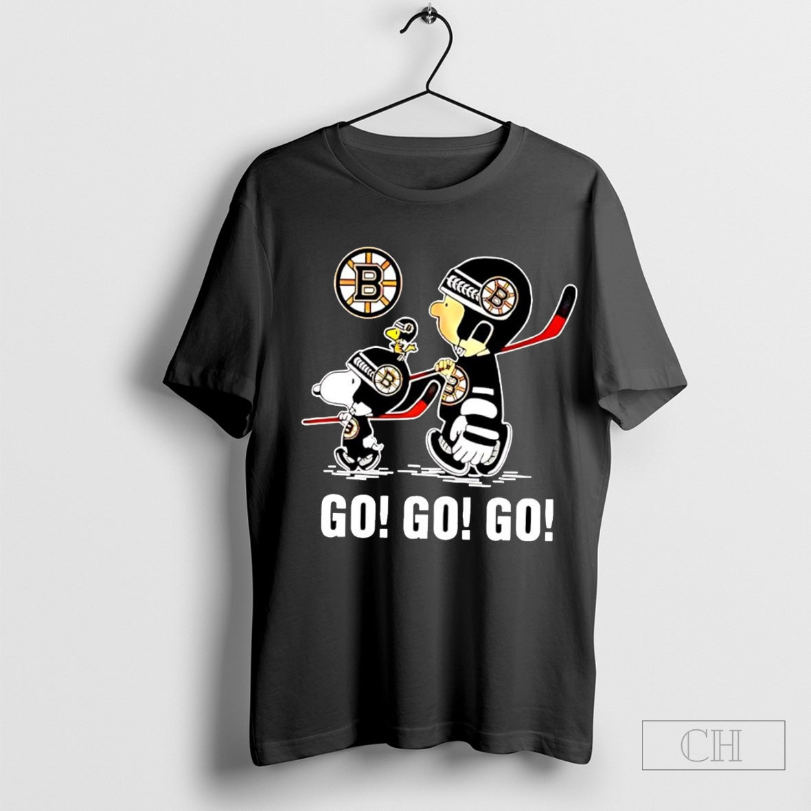 Snoopy and Charlie Brown Boston Bruins Hockey go go go shirt