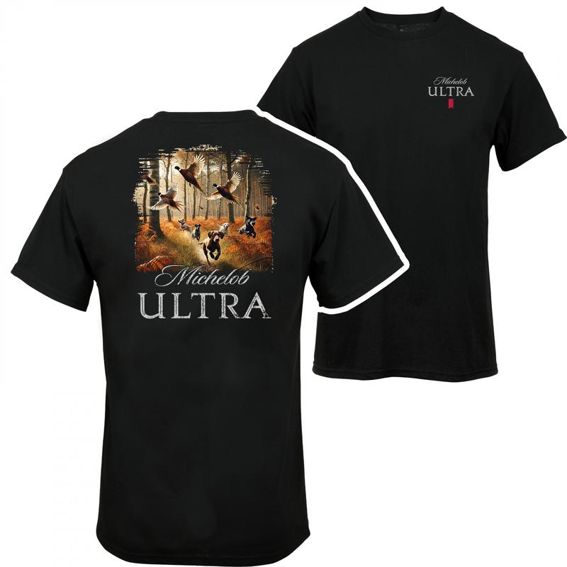 Michelob Ultra Dog And Pheasant Hunt  T-shirt - 2 Side - All-gender Fits - Choose Your Fashion - Fit For All Sizes - Choose Your Hue - Minimalist Chic