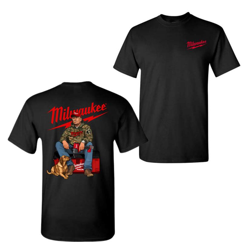 Milwaukee Trummpp Camo Unisex Cotton T-Shirt, Fuel Hand Drill Dog Hunt Shirt For Men For Women