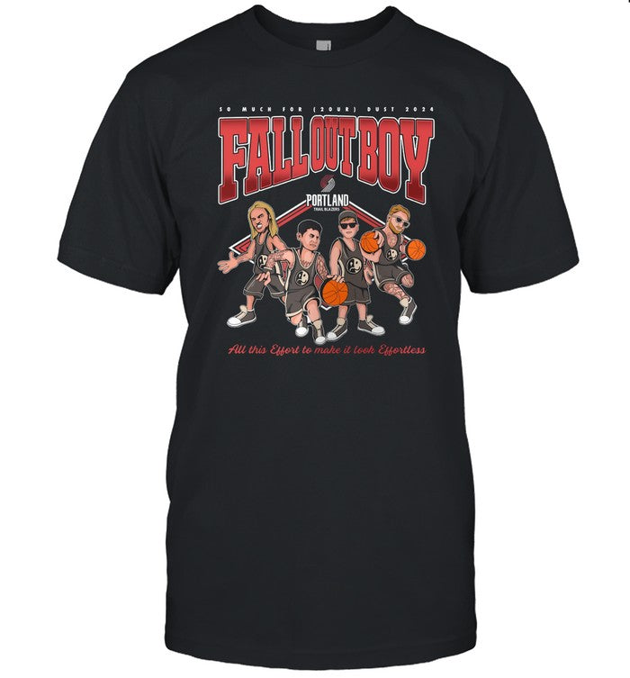 Limited Fall Out Boy x Portland Trail Blazers Black So Much For 2our Dust Shirt