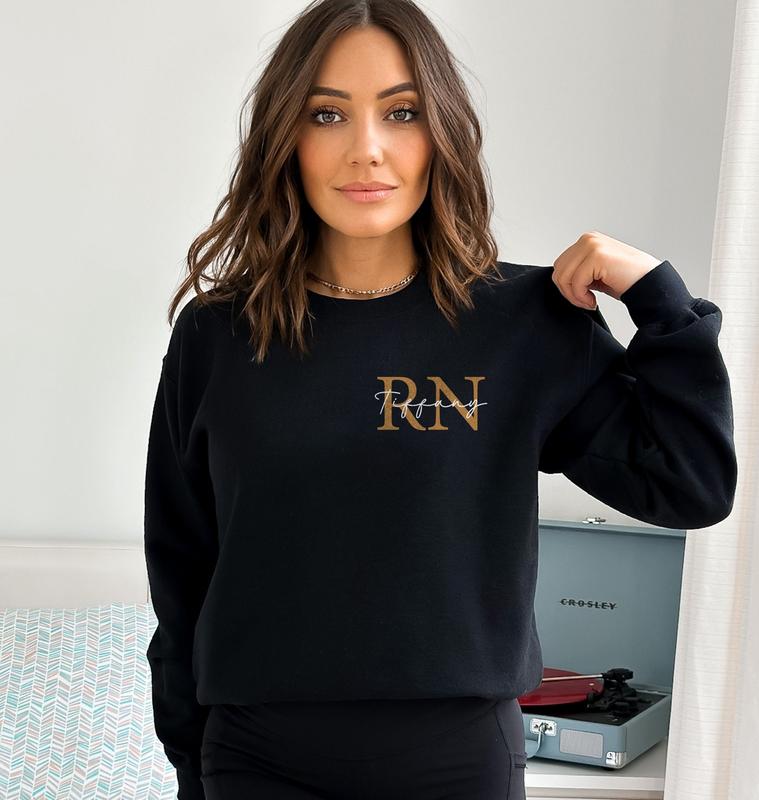 Custom Registered Nurse Sweatshirt, Personalized RN Sweater, Nurse Pocket Sweatshirt, Nurse Life Hoodie, Nurse Sweatshirt, Custom Nurse Gift, Nurse Sh