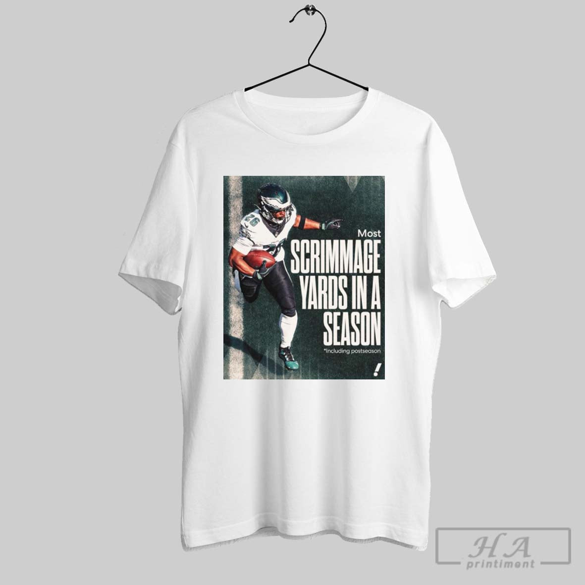 Saquon Barkley Philadelphia Eagles Most Scrimmage Yards In A Season Including Postseason Poster T Shirt