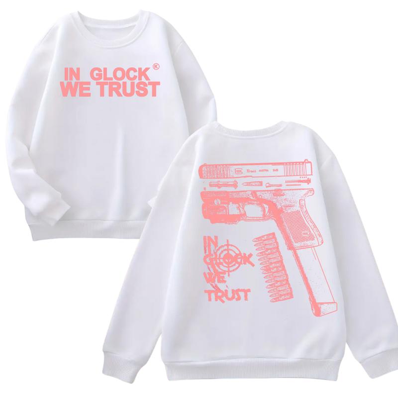 GILDAN IN GLOCK WE TRUST Hoodie - Full Color Double Sided Sweatshirt for Men and Women, Classic Fit,Glock Shirt