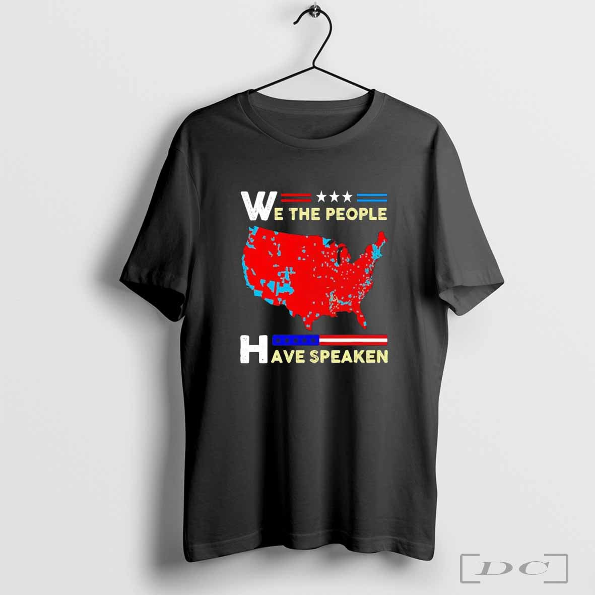 spoken map of 2024 election results womens California wash US map shirt