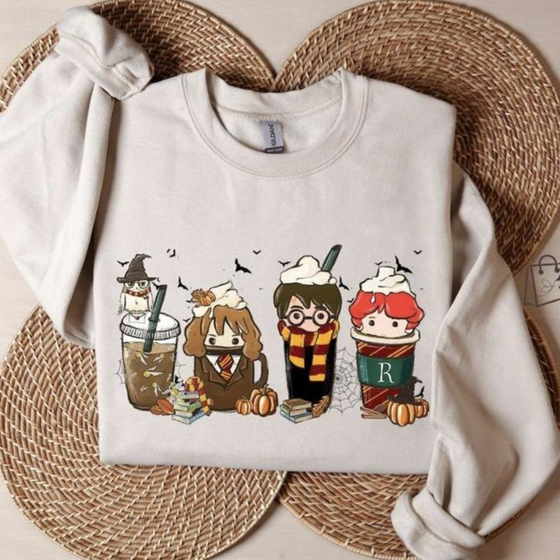 Harry Fall Coffee Sweatshirt, Witch Shirt, Wizard Robe Shirt, Hogwarts, Halloween Gift, Unisex Coffee Lover Shirt, Halloween Shirt,, Full Color, Tee Print