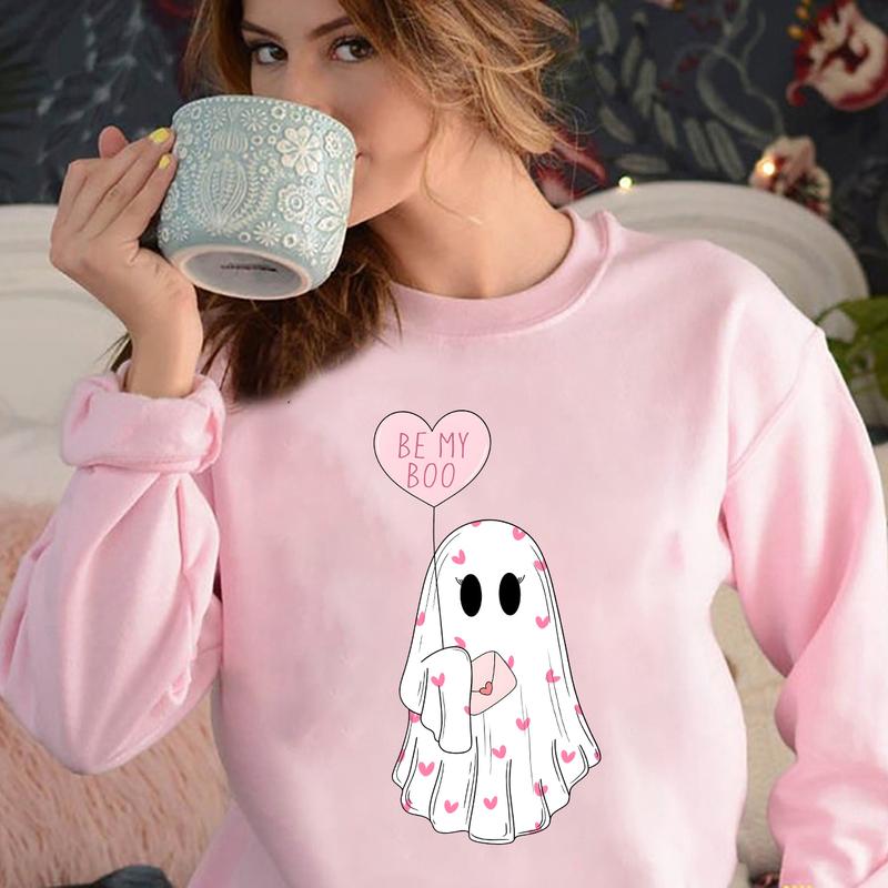 Be My Boo Sweatshirt, Ghost Sweater, Valentines Day Hoodie, XOXO Sweatshirt, Women Valentines Day Sweatshirt, Heart Sweatshirt