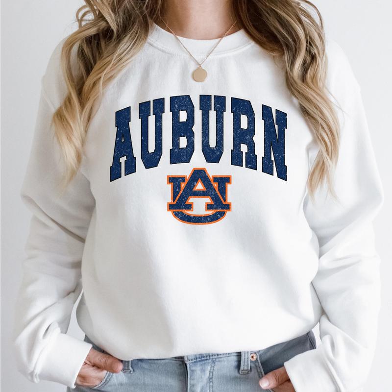 Auburn Tigers Vintage Sweatshirt, Unisex Auburn Football Shirt, Crewneck Gift for Men and Girls, Cotton Pullover, Classic Sport Style
