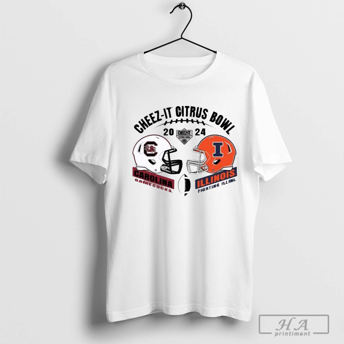 South Carolina Gamecocks Vs Illinois Fighting Illini 2024 Citrus Bowl Dueling Helmet T Shirt
