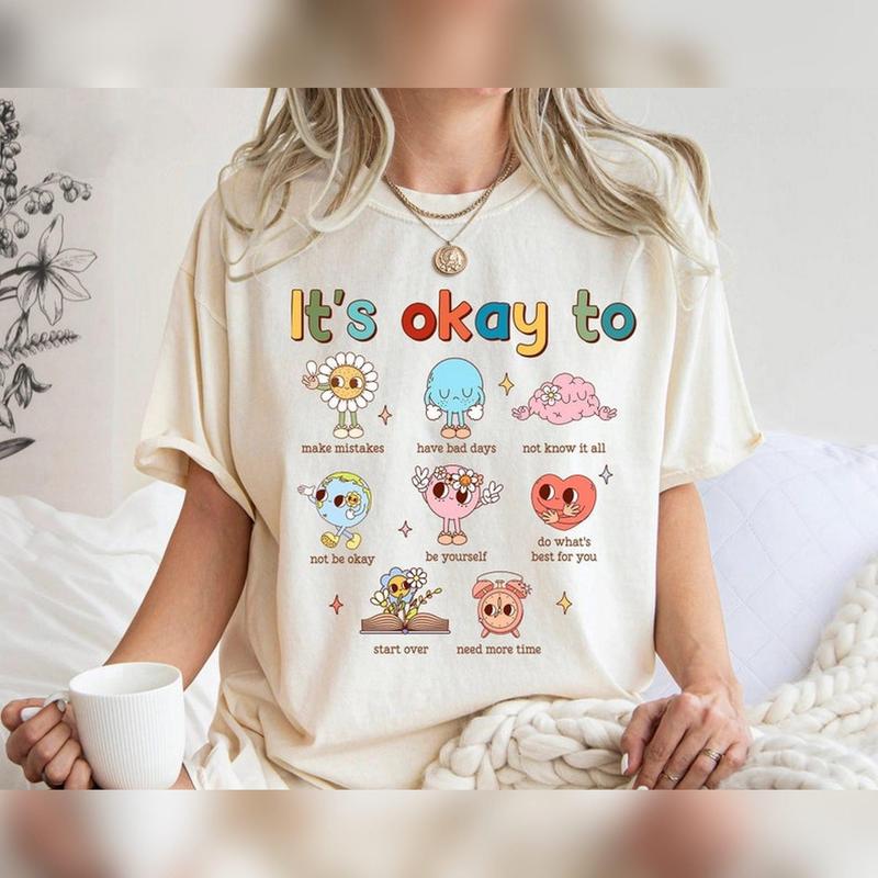 SPED Teacher T-shirt, It's Okay To T-shirt, Mental Health T-shirt, School Counselor T-shirt Top Womenswear