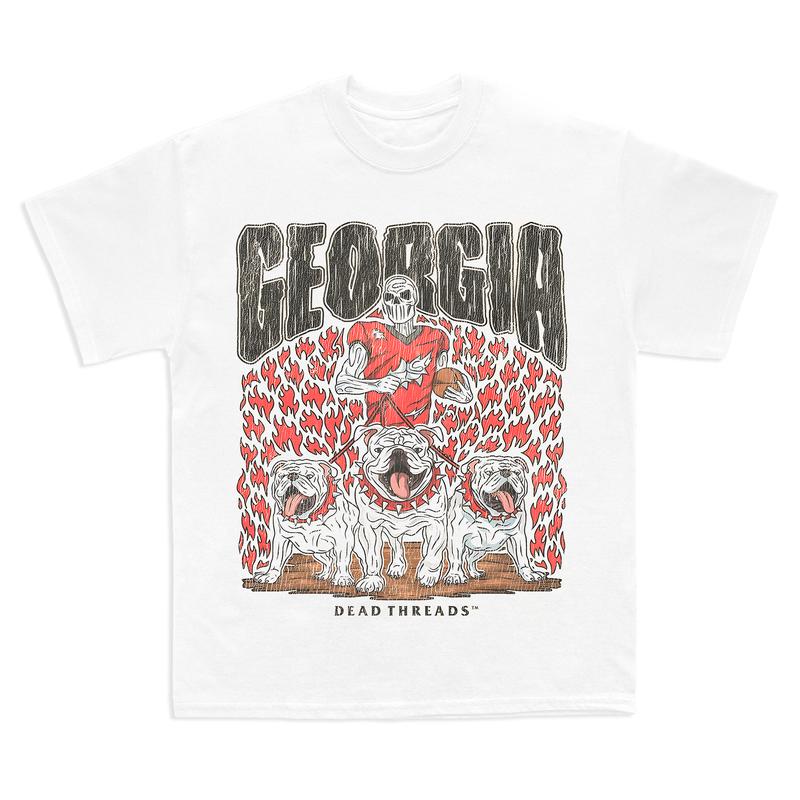 Georgia Bulldogs football, Deadman Bulldogs Graphic T-Shirt, Full Cotton, Men's Top Women's Top, American Football, Football Bowl Subdivision Shirt Fabric Menswear Womenswear Retro Print Design