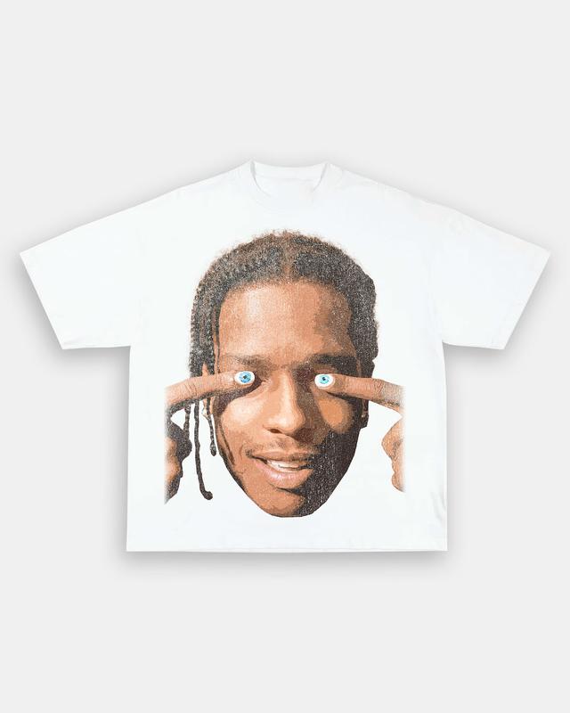 BIG FACE ASAP TEE Print Short Sleeve T-Shirt Menswear Top Man Tshirt Streetwear Crewneck Tropical Shortsleeve