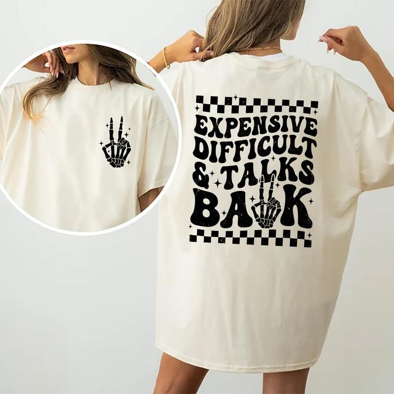 Expensive Difficult And Talks Back Shirt, Sarcastic Wife Shirt, Funny Gifts For Wife Mom Girlfriend, Comfort Colors Shirt For Women, Trendy Graphic Pr
