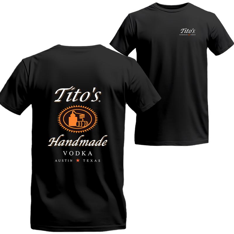 Tito's Handmade Vodka 2 sides T-shirt, Tito's Crewneck, Beer Shirt, Menswear Top, Streetwear, Drinking Shirt