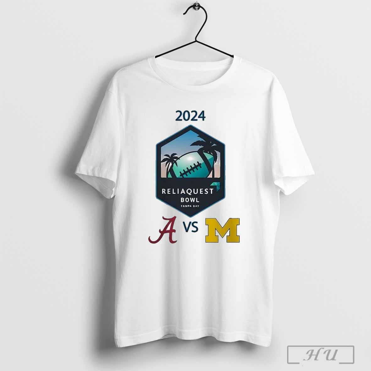 Reliaquest Bowl 2024 Alabama Crimson Tide Versus Michigan Wolverines Matchup In Tampa Florida On December 31 2024 T Shirt