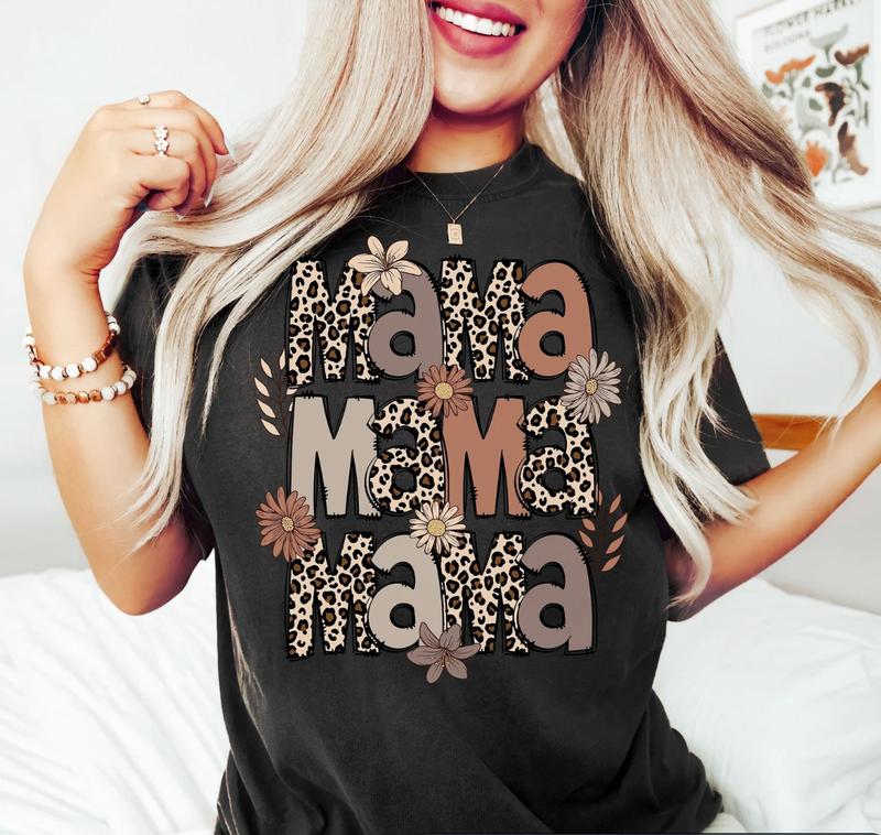 Leopard Mama Shirt, Mothers Day Shirt, Retro Mama Shirt, MotherÃ¢â‚¬â„¢s Day Gift, Mom Life Shirt, Motherhood Shirt, Mom Sweatshirt, Gift For Mama Menswear T