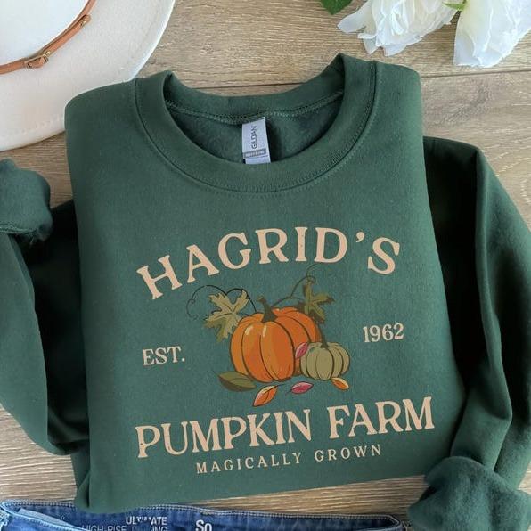 Vintage Hagrids Pumpkin Patch Fall Sweatshirt, Fall Sweatshirt, Pumpkin Patch Shirt, HP Fan Gift, Fall Shirt, Halloween Merch, Halloween Speedway Gift