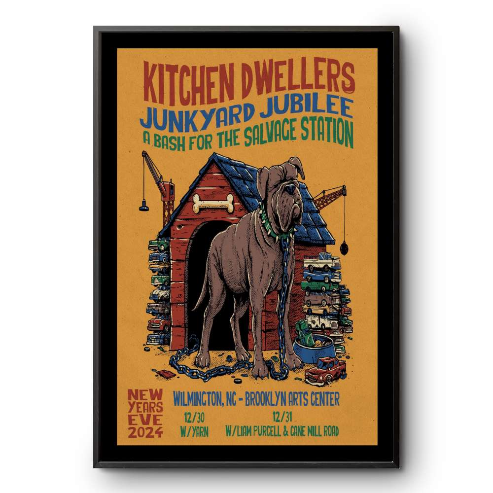Kitchen Dwellers New Years Eve 2024 Brooklyn Arts Center Wilmington NC Poster