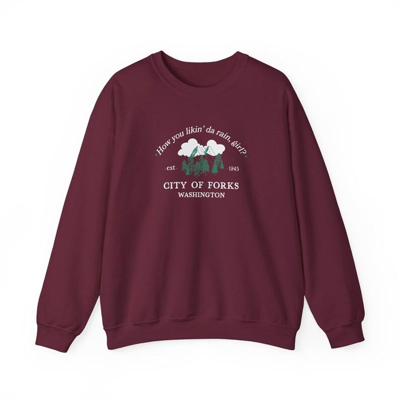 Twilight Sweatshirt, Forks Washington Crewneck Shirt, Book Bookish Gift, Edward Cullen Twilight Merch Parody Gift for Best Friend