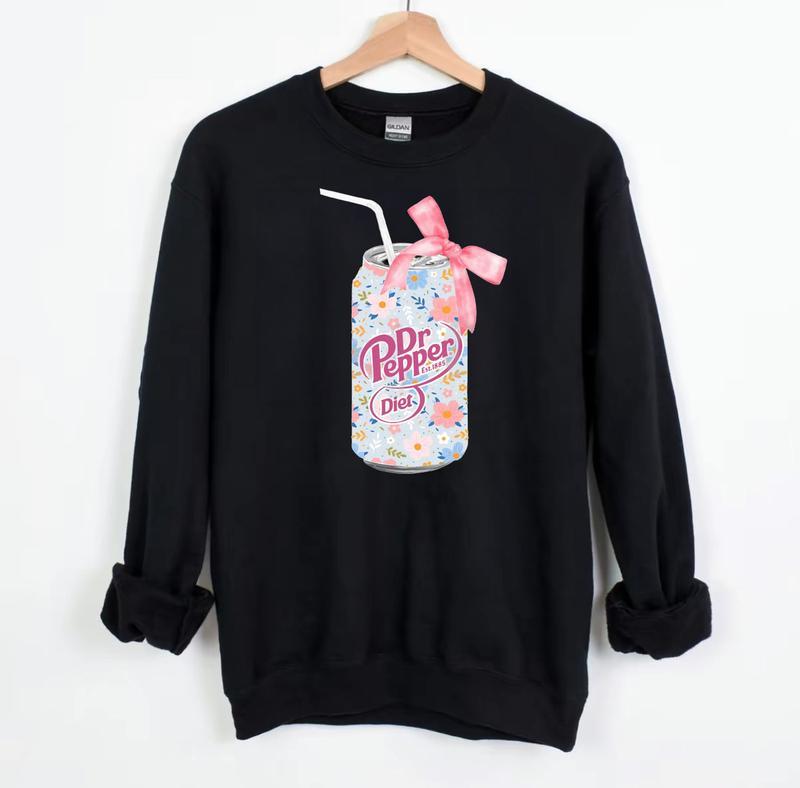 Blue Floral diet dr pepper Soda Can Sweatshirt, Diet Dr Pepper Shirt,  Coquette Soda Sweatshirt, Coquette Bow Sweater, Popular Coquette Sweatshirt, Co