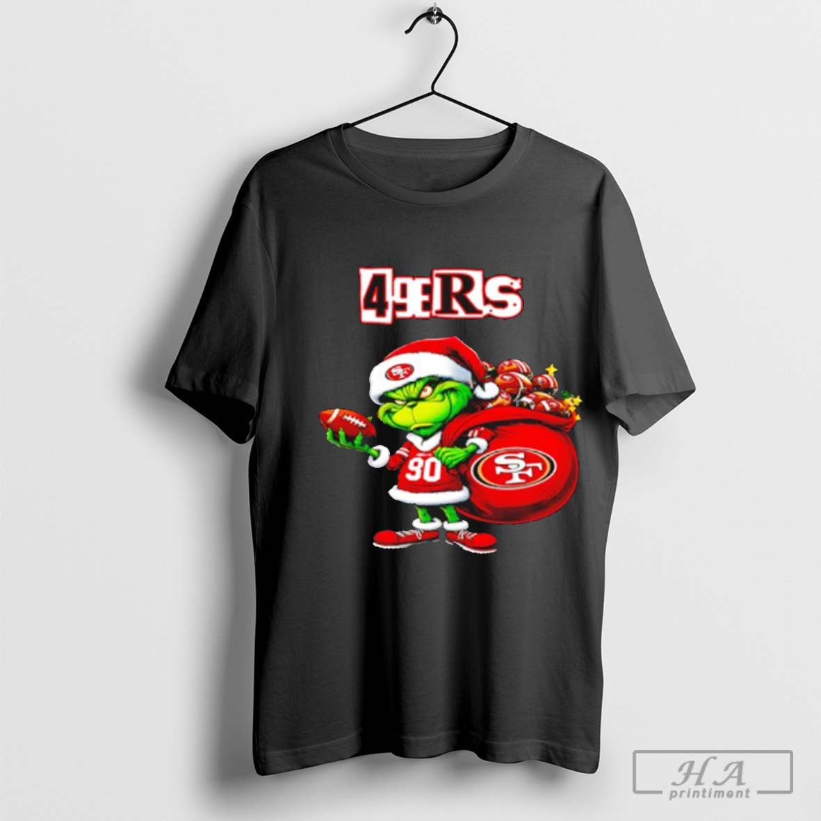 San Francisco 49ers Grinch Santa Christmas shirt