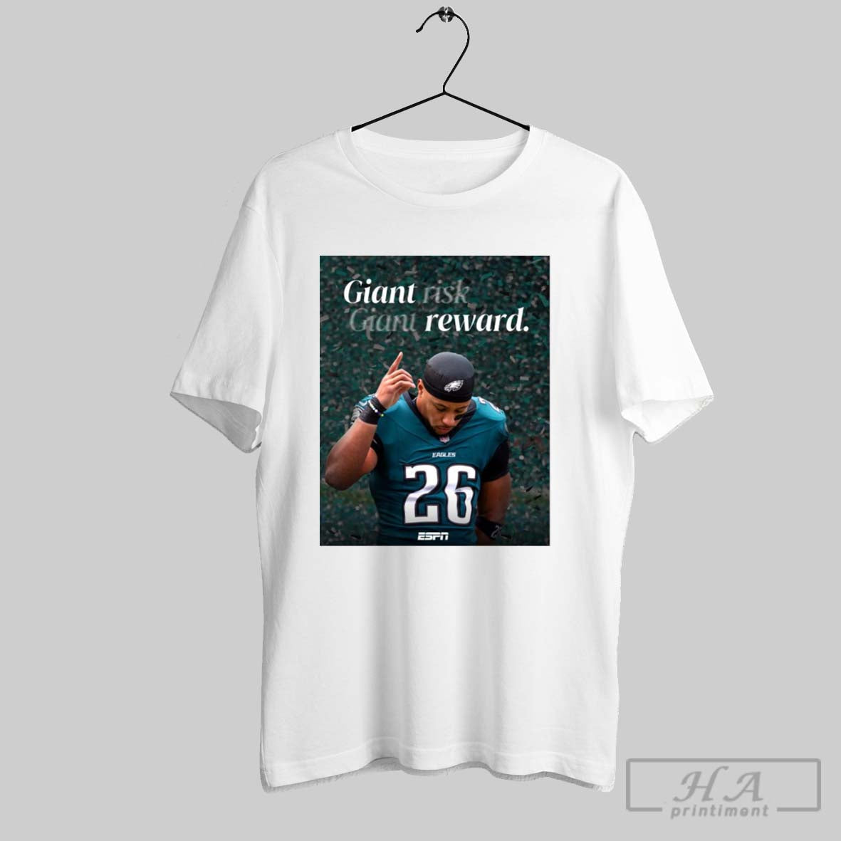Saquon Barkley Philadelphia Eagles Giant Risk Giant Reward Sometimes The Grass Is Greener Poster T Shirt