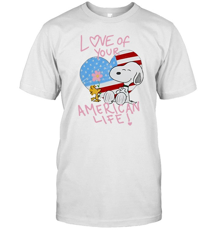 Snoopy And Woodstock Love Of Your American Life Tee