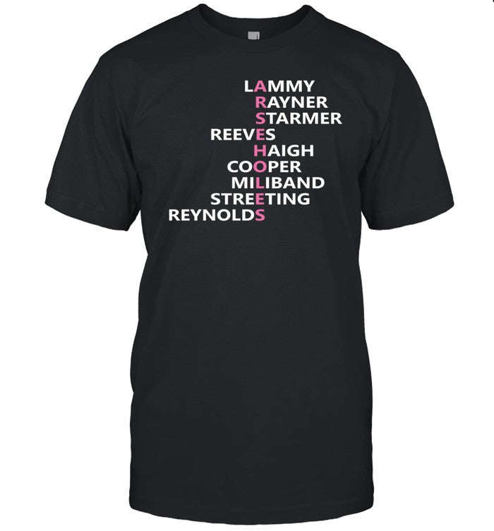 Gabby Cabby Lammy Rayner Starmer Reeves Haigh Cooper Miliband Streeting Reynolds Shirt