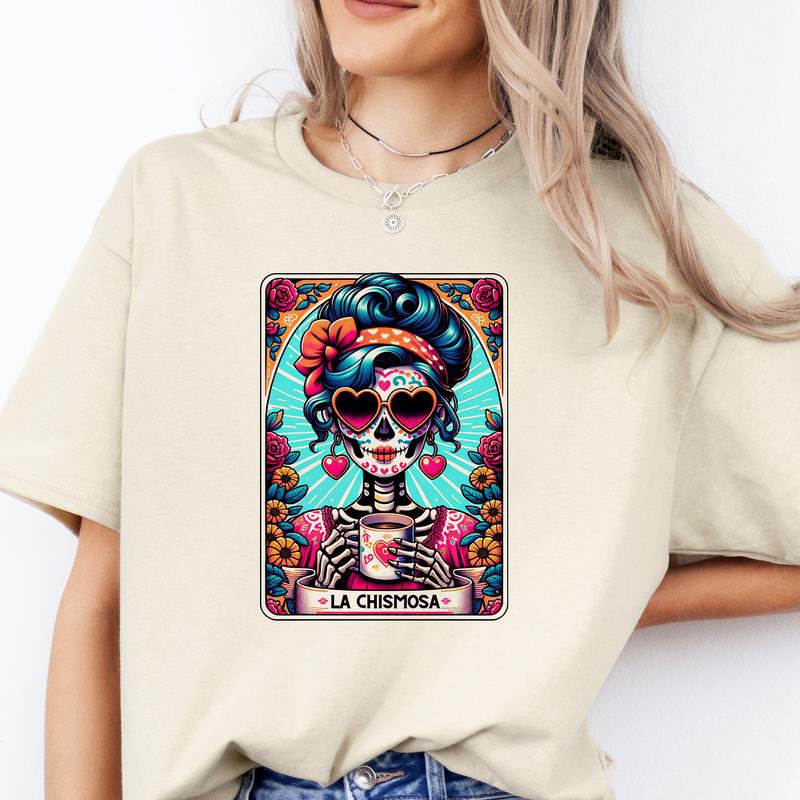 La Chismosa  T-Shirt -  Print is Sublimation, Unisex T-Shirt, Funny Tee, Funny Apparel, Gift Idea, Relaxed Fit, Casual Apparel, Cute Top, Great with J