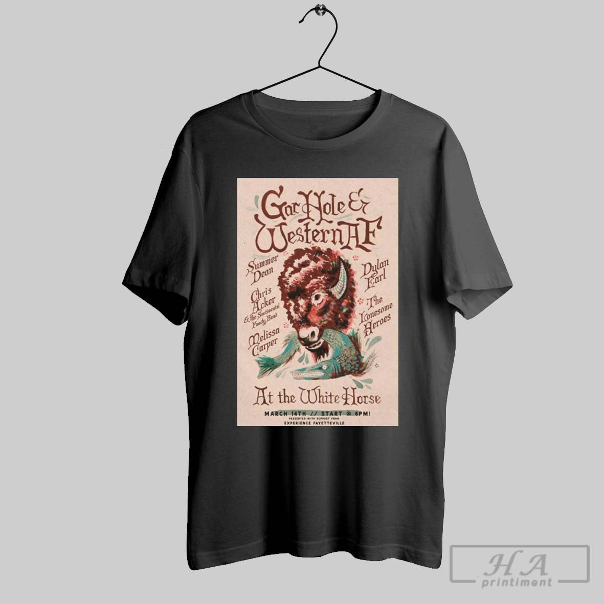 Poster Gar Hole Records X Western Af At The White Horse March 14 2025 Austin Tx T Shirt