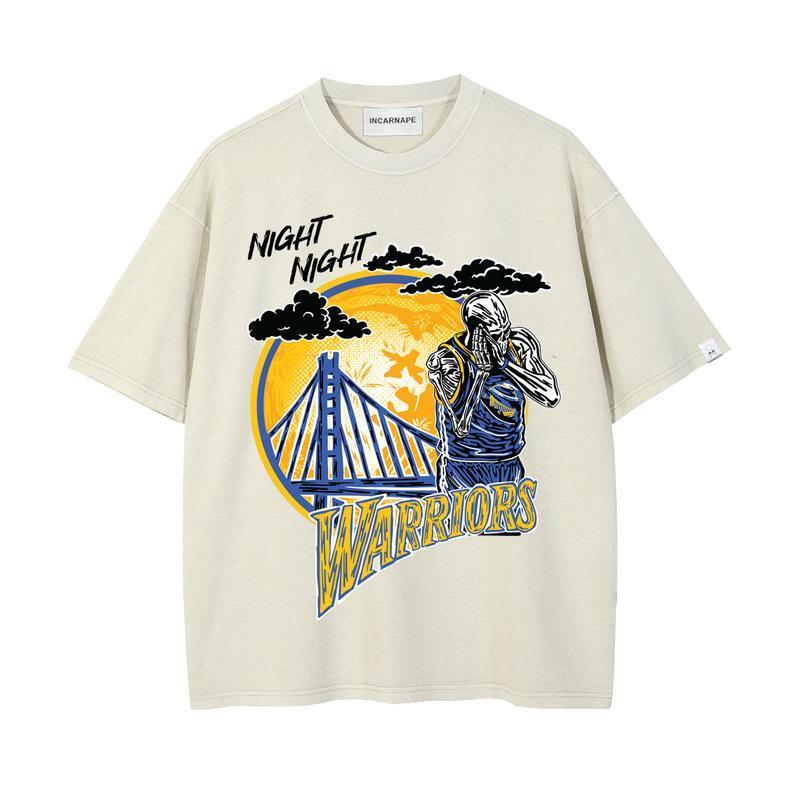 WARRIOR CURRY NIGHT NIGHT Planet Euphoria Shirt, Hiphop Retro Vintage 90s Graphic Basketball Shirt, Basketball Fan Crewneck Cotton Clothing Menswear