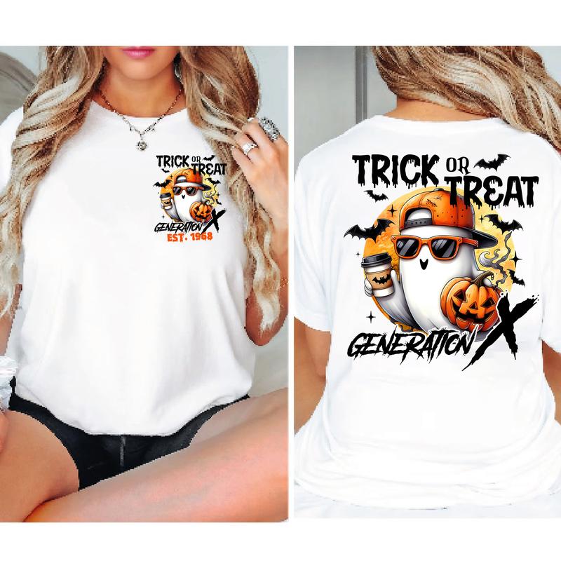 Generation X Halloween Member Shirt: 1980 Birth Custom Year, FAFO Two Side T-Shirt