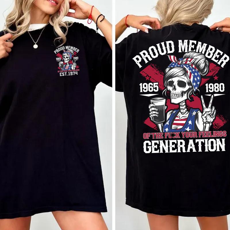 Gen X New TShirt Proud Members: Raised On Hose Water Neglect, Vintage Funny Humor T-Shirt