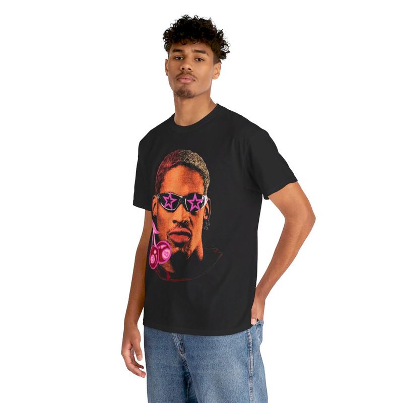 Rodman Inspired Vintage Tee Y2k 90s Hip-Hop Vibes Heavy Cotton Graphic T-Shirt Tshirt Shirt Basketball Fan Shirt Casual Classic Menswear Retro Top