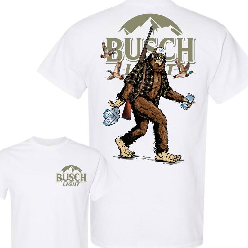 Big Foot Hunting Busch Light 2-sided Shirt, Hunting Shirt, Shirt Full Color Full Size for men and women