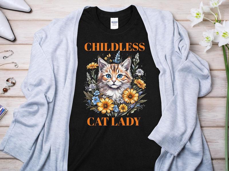 Kamala Harris Shirt, Childless Cat Ladies For Harris 2024 Shirt, Anti Trump Tee, Gifts For Women | Cat Lady TShirt, 2024 Election, Democrats