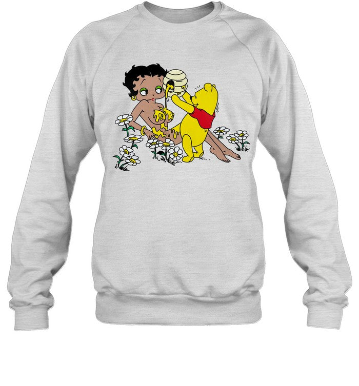 New Pooh Pouring Honey On Betty Boop Shirt