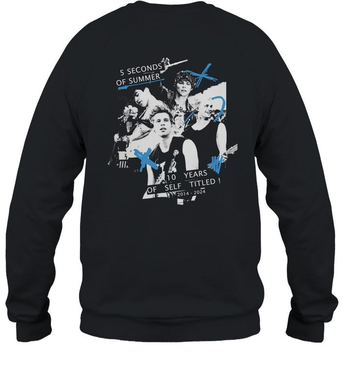 5 Seconds Of Summer 10 Years Of Self Titled 2014-2024 T Shirt