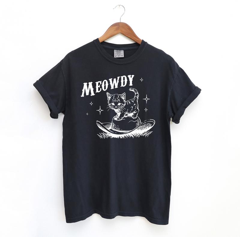 Cute Meowdy Cowboy Shirt, Cute Comfort Colors Shirts