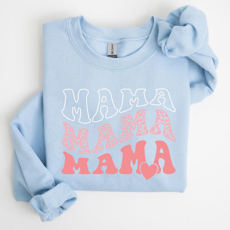 Mama, Leopard, Heart, Mom, Mother's Day Gift Sweatshirt Casual Comfort Womenswear ComfortableÃ‚Â Graphic