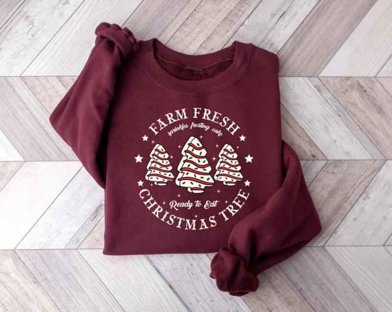 Farm Fresh Christmas Tree Sweatshirt/Shirt/Hoodie, Retro Crewneck, Gift For Girlfriend, Cotton, Print Tee
