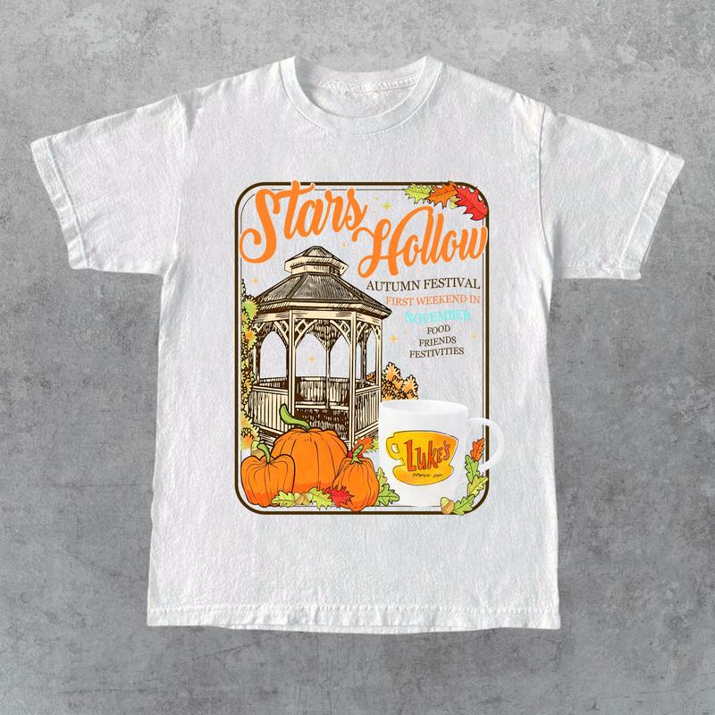 Stars Hollow Connecticut 1779 Shirt, Gilmore Girls Shirt, Autumn T-shirt, LukeÃ¢â‚¬â„¢s Diner Tee, Full Color, For Men, For Women