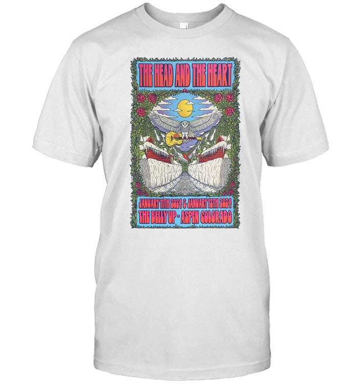 Jan 11-12, 2024 The Head And The Heart Aspen, CO Belly Up Aspen Shirt