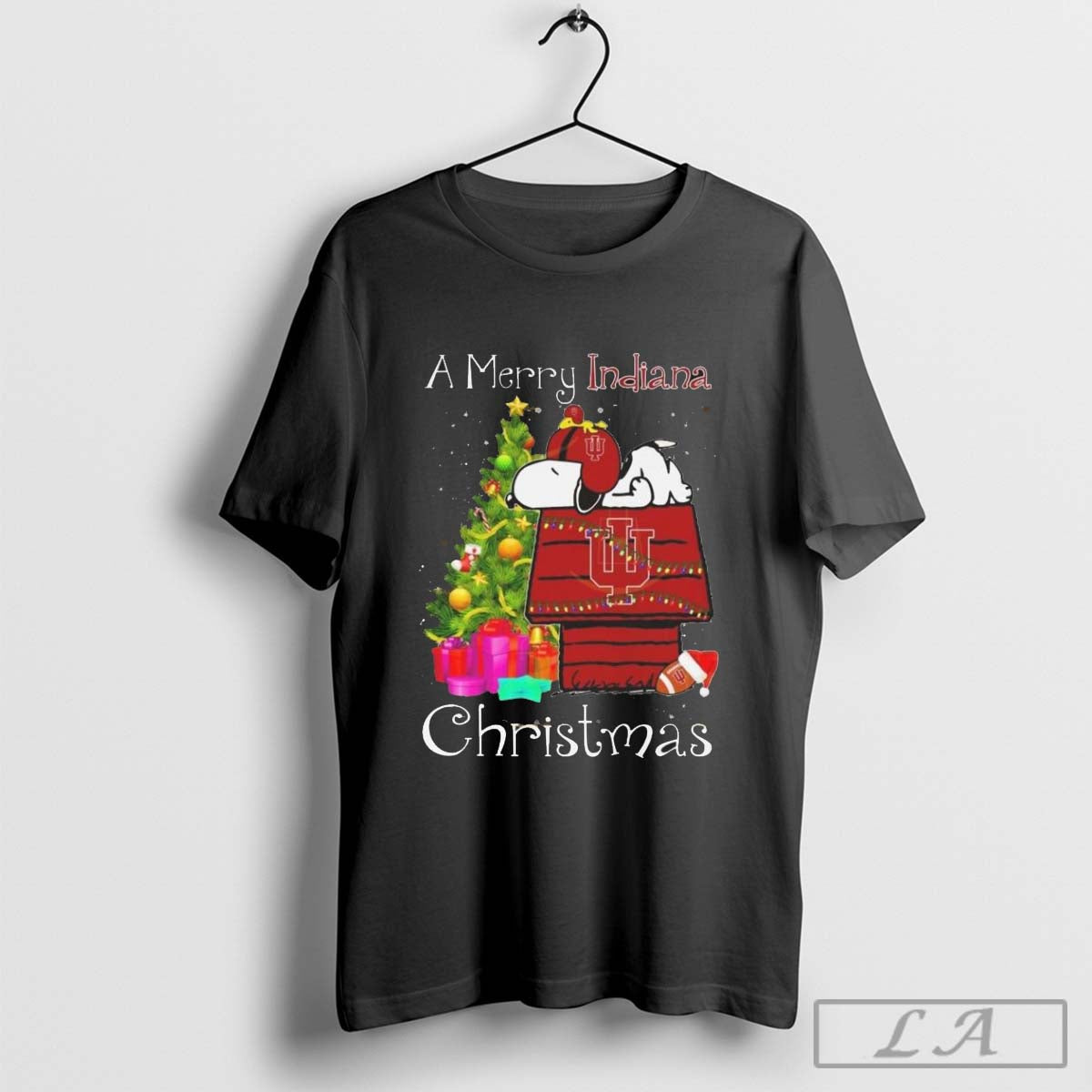 Snoopy ANd Woodstock A Merry Indiana Hoosiers Christmas Shirt