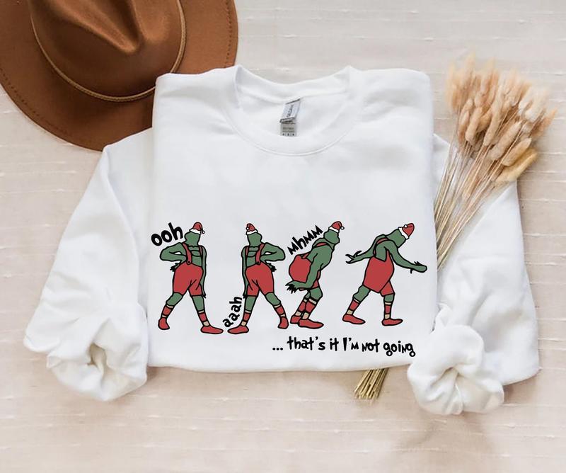 That's It I'm Not Going Sweatshirt, Cute Christmas Santa Hat Sweater, Xmas Men's Women's Crewneck, Christmas Gift Idea, Winter Clothing, Gift for men,