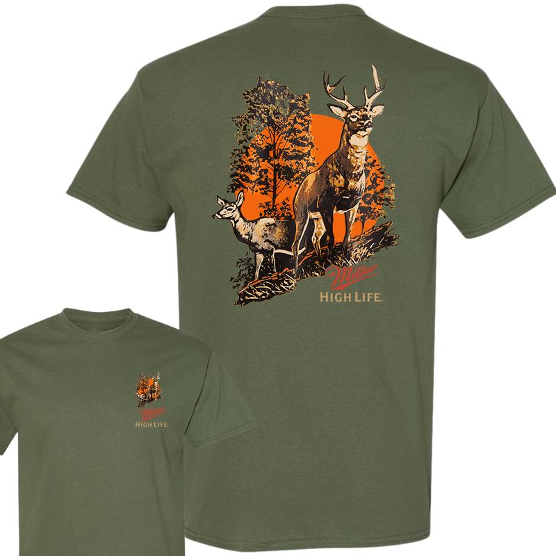 Miller High Life Deer T-shirt, Hungting T-Shirt, Full Color T-Shirt, For Men, For Women