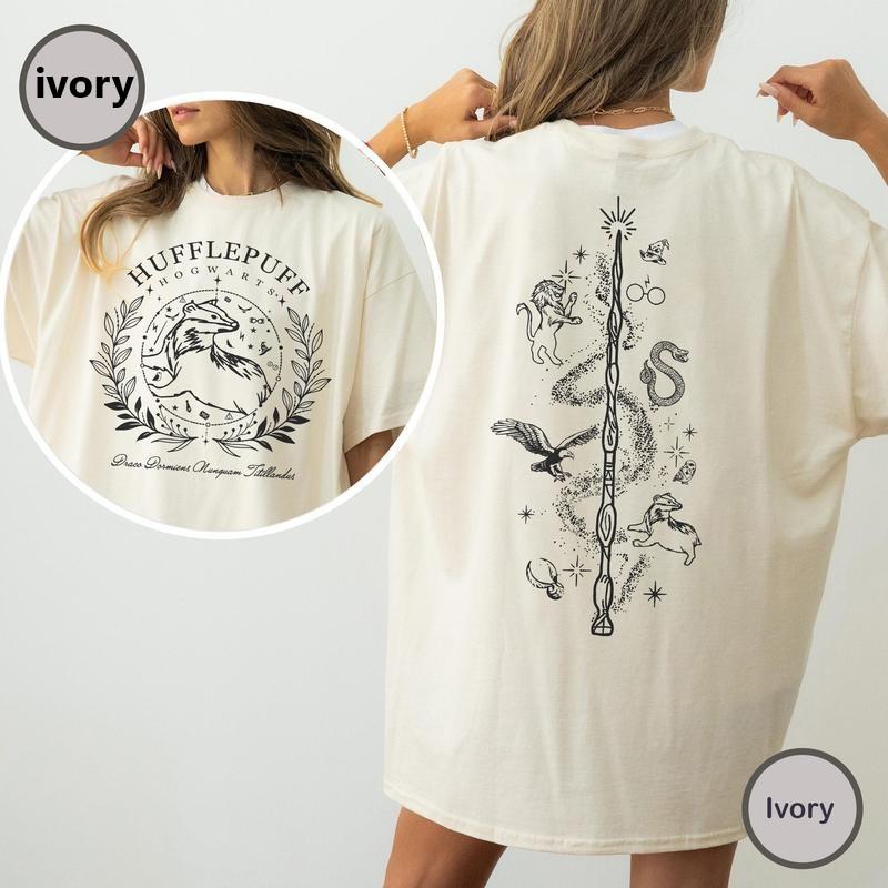 Vintage Hufflepuff T-shirt, Hogwarts Houses Tshirt, HP Wizard World Tee, Wizard School Shirt, Potterhead T-shirt Gift, Wizarding World Shirt, Wizard L
