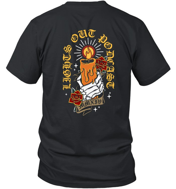 T-Shirt Lights Out Podcast Candle Flash Limited