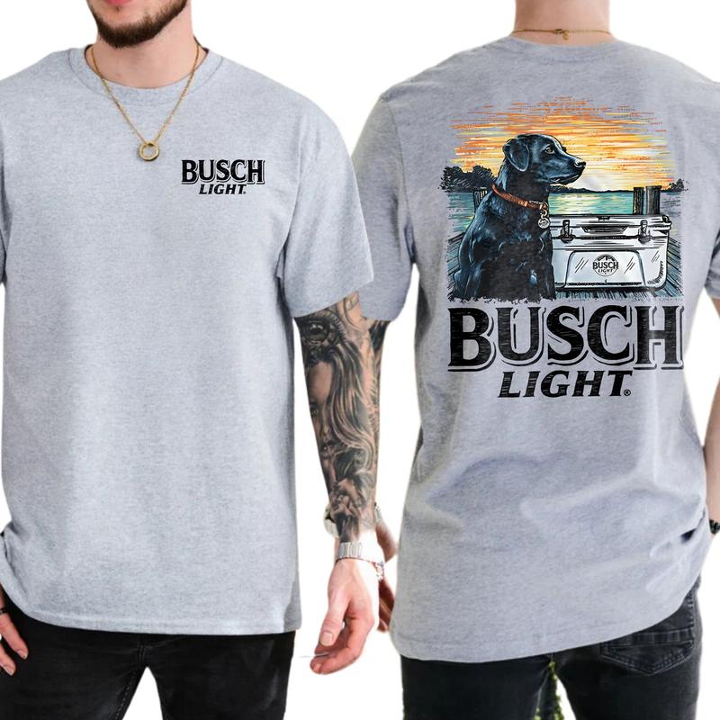 Busch Light Dog Men Limited T-shirt 2 Sides, Gift For Men, Love, Athletic, Casual Classic Cotton, Menswear